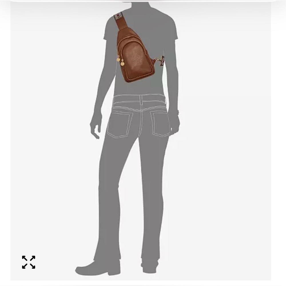 NWT~Webbing Strap Small Sling Bag~Tortoise Shell - Picture 3 of 6